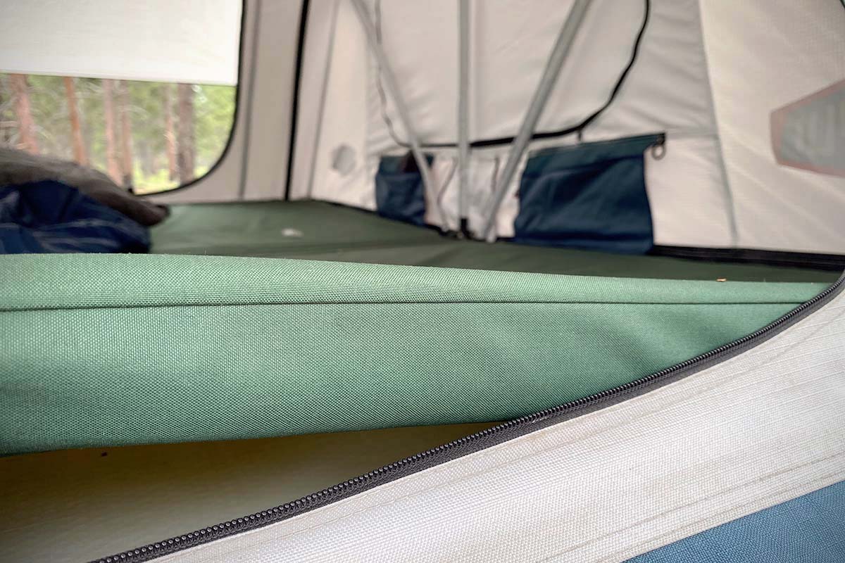 Mattress for roof outlet top tent